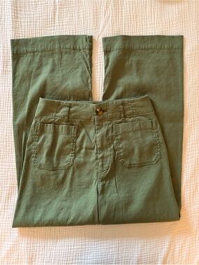 Anthropologie - Colette linen wide leg cropped pants by Maeve, sz 29 Tall